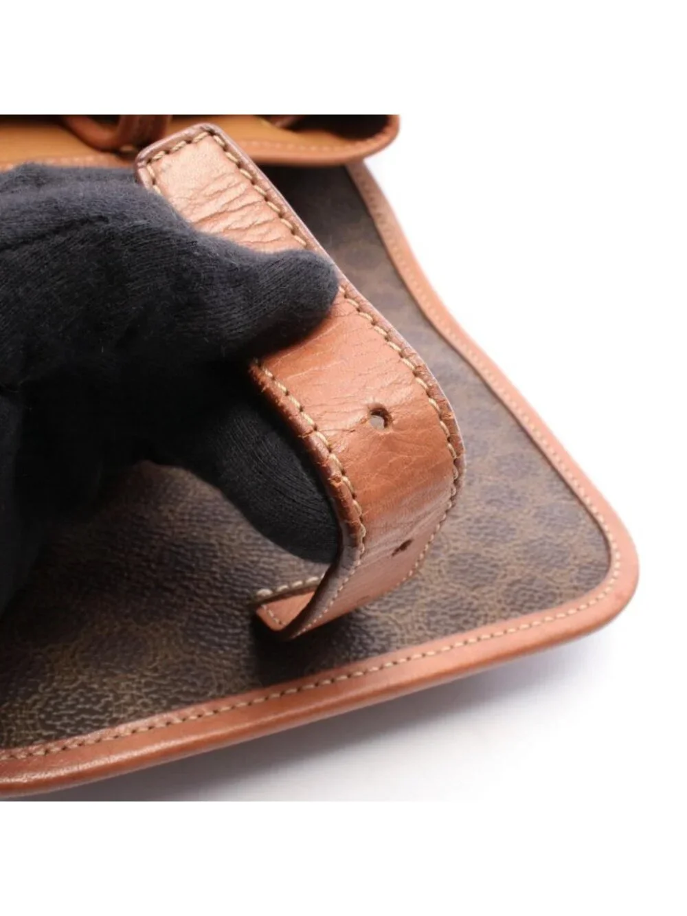 Celine Backpack Macadam Brown Dark Leather